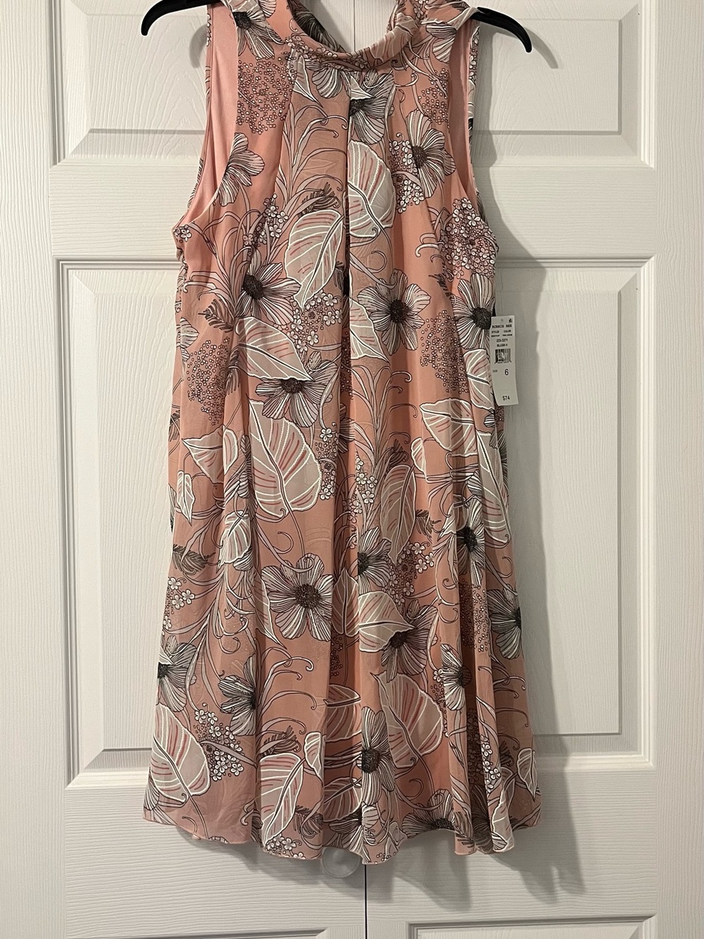 Robbie Bee Dusty Pink Floral Sleeveless Swing Dress